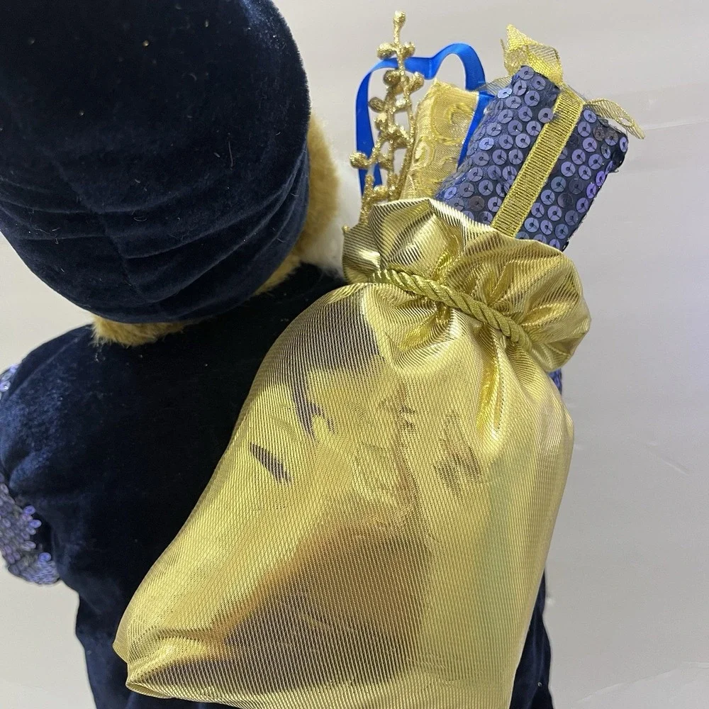 Blue & Gold Santa Figure Standing Large 28x12
